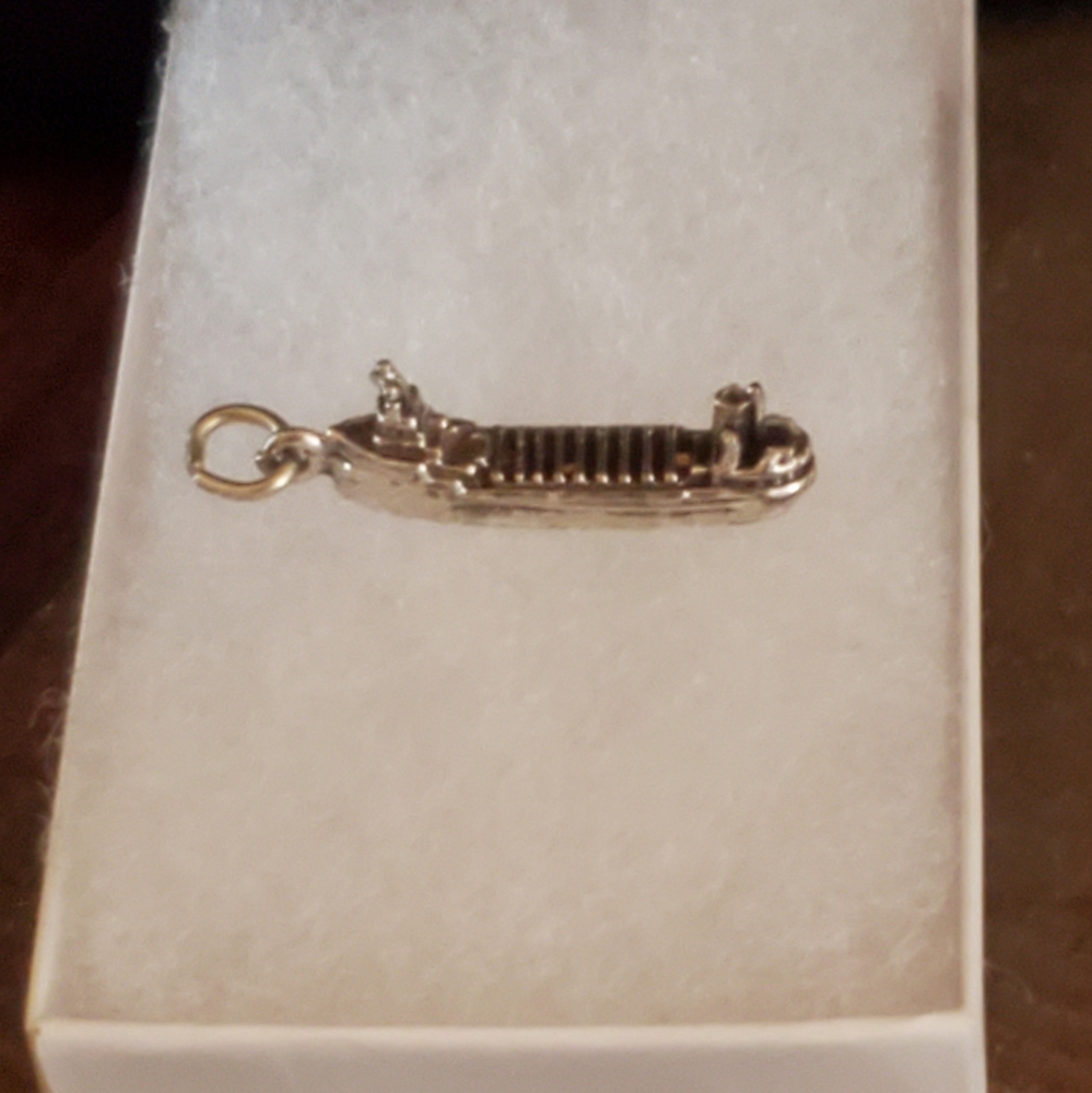 1" Sterling Silver Battleship Charm